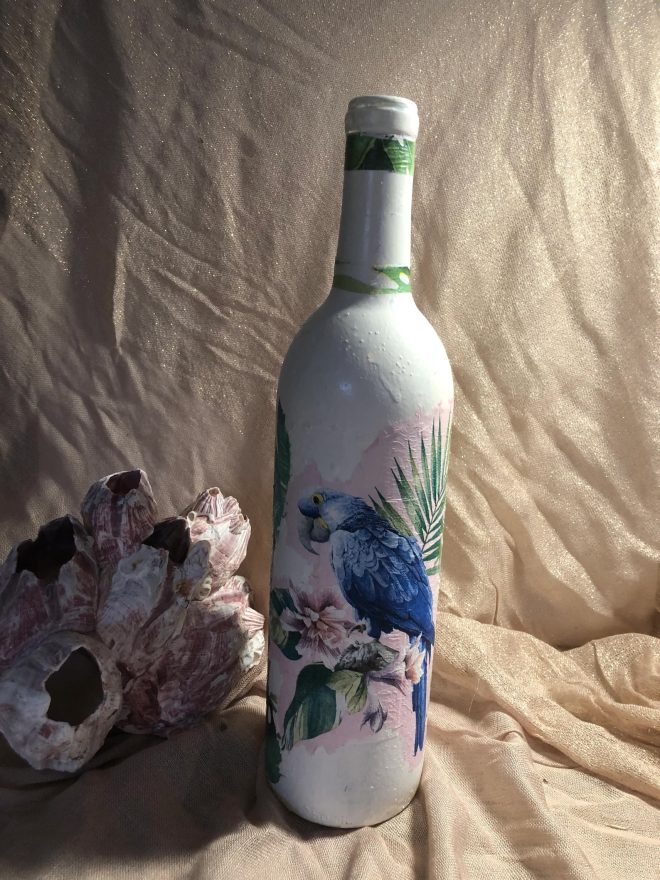 Tropical Bird on a Bottle