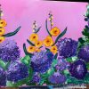 Purple Hydrangeas with Yellow Flowers