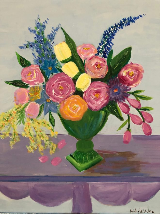 Yellow Tulips and Roses